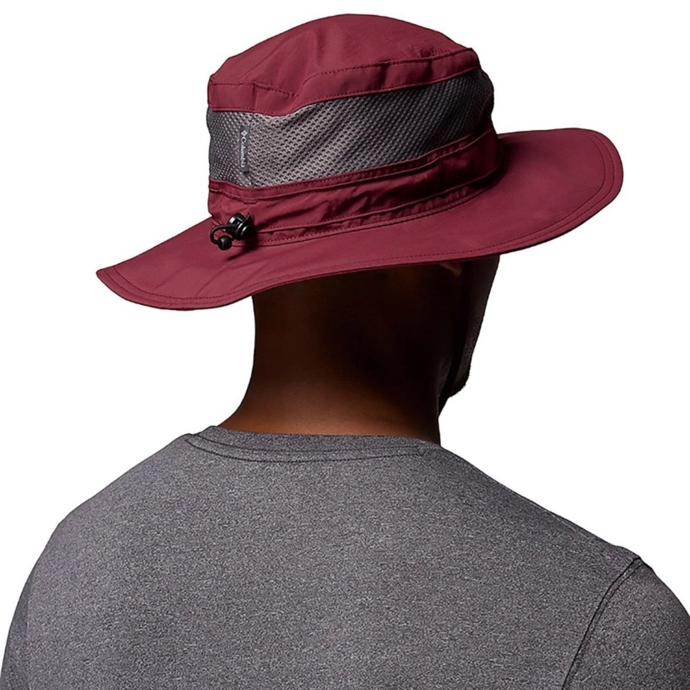 Columbia Men's Burgundy Outdoor Sun Hat with Gray Mesh